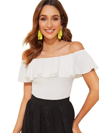 Off Shoulder Blouse, White