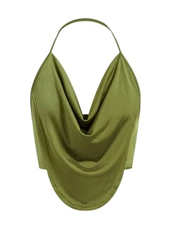 Sleeveless Backless Cami, Green