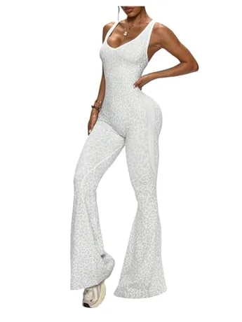 Leopard Jumpsuit, Grey (Small)