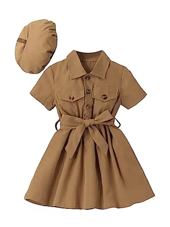 Short Sleeve Dress, Khaki