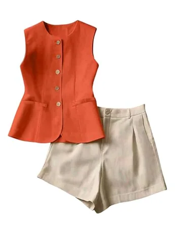 Sleeveless Outfit Set, Orange
