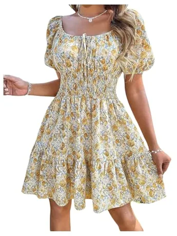 Floral Dress, Yellow