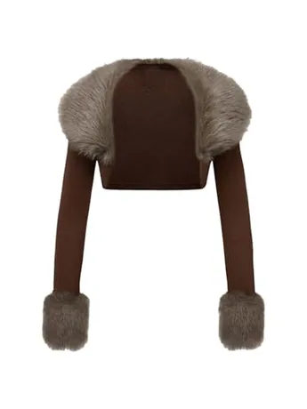 Cropped Knit Knitwear, Coffee