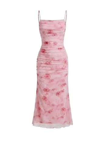 Maxi Floral Dress, Pink (14 Years)