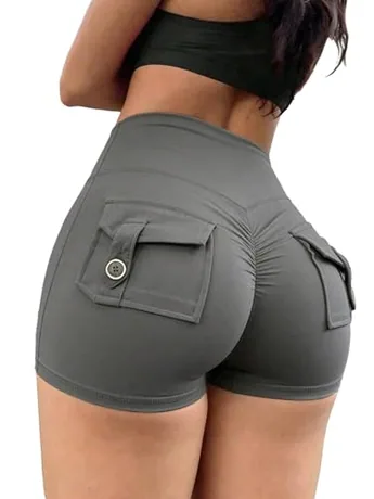 Plus Size Mini Shorts, Grey