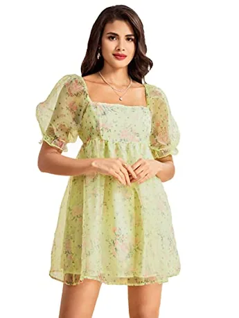 Floral Dress, Yellow