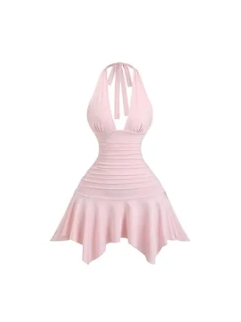 Mini Ruched Dress, Pink