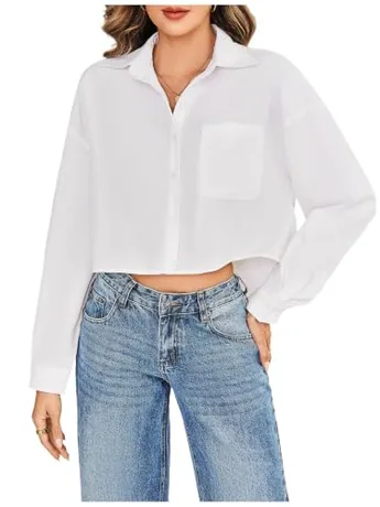 Long Sleeve Blouse, White