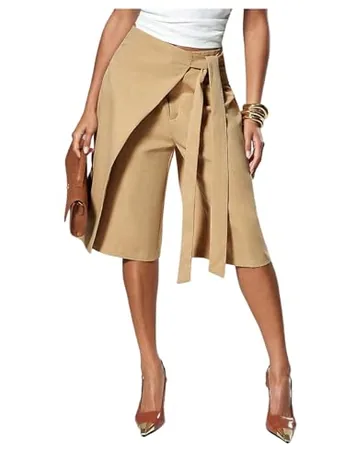 Wide Leg Shorts, Khaki