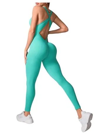 Sleeveless Backless Jumpsuit, Mint