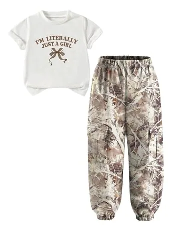 Short Sleeve Outfit Set, Brown