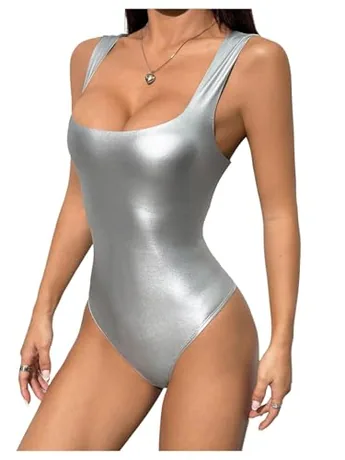Sleeveless Bodysuit, Grey (X-Small)