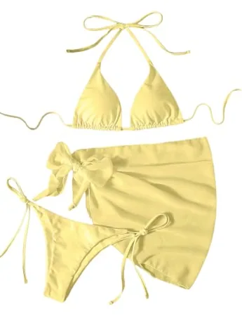 Halter Swimsuit, Yellow