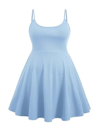 Plus Size Sleeveless Dress, Light Blue