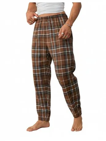 Plaid Sleep Set, Brown
