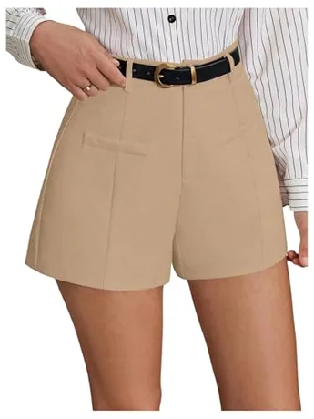 High Waisted Shorts, Khaki