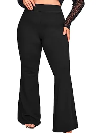 Plus Size Knit Trousers, Black (XX-Large Plus)