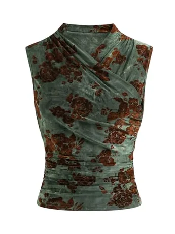 Velvet Tank Top, Dark Green