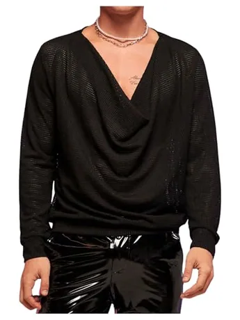 Long Sleeve Knitwear, Black (Medium)