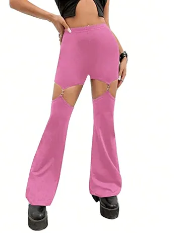 Cutout Trousers, Pink