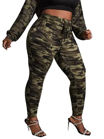 Plus Size Leggings, Army Green