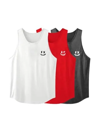 Sleeveless Graphic Tank Top, Red