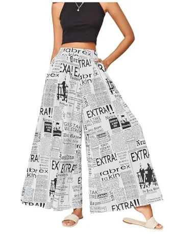 Wide Leg Trousers, Multicolour (XX-Large)