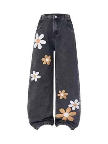High Waisted Denim Jeans, Brown