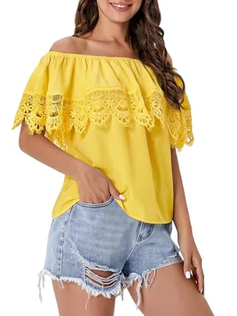 Lace Blouse, Yellow