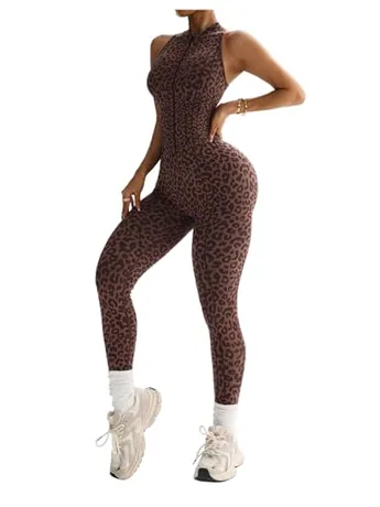 Leopard Jumpsuit, Coffee