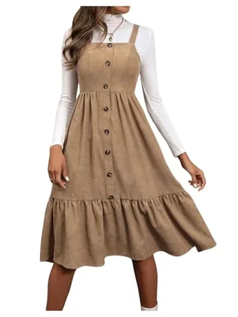 Sleeveless Ruffle Knitwear, Khaki