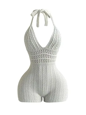 Backless Jumpsuit, White (Medium)