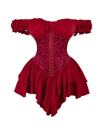 Off Shoulder Dress, Burgundy (X-Small)