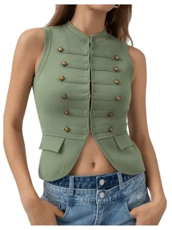 Sleeveless Knit Knitwear, Olive