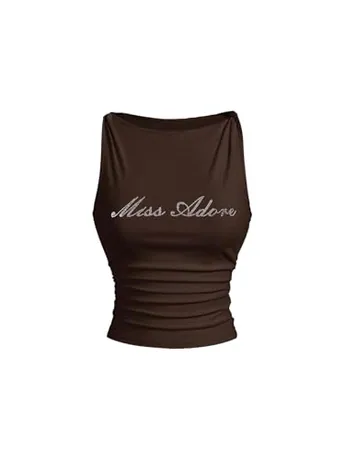 Sleeveless Tank Top, Coffee (Medium)